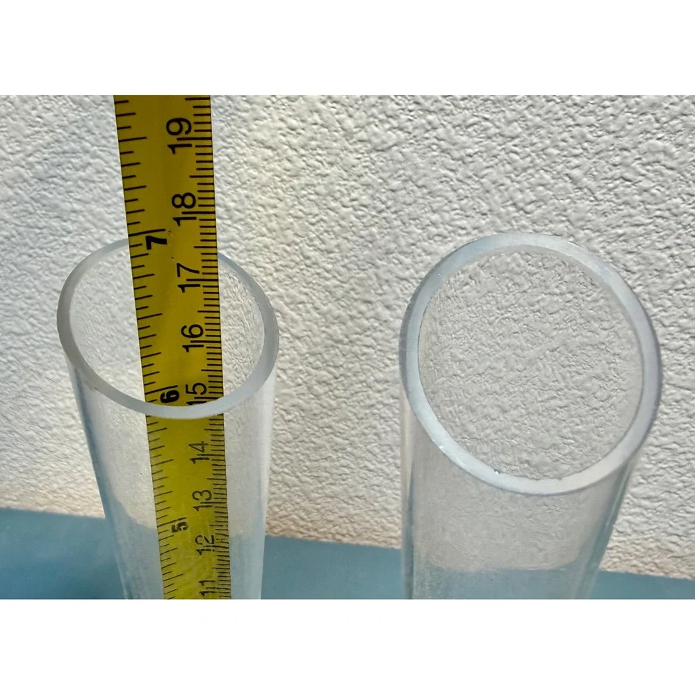 Set of 6 Clear Glass Bud Vases 7.25